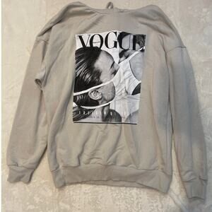 IKAO PARIS Unisex Kiss Mask Vague Hoodie Sweatshirt Medium Gray Long Sleeve